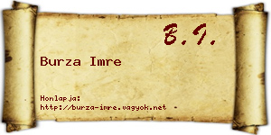 Burza Imre névjegykártya